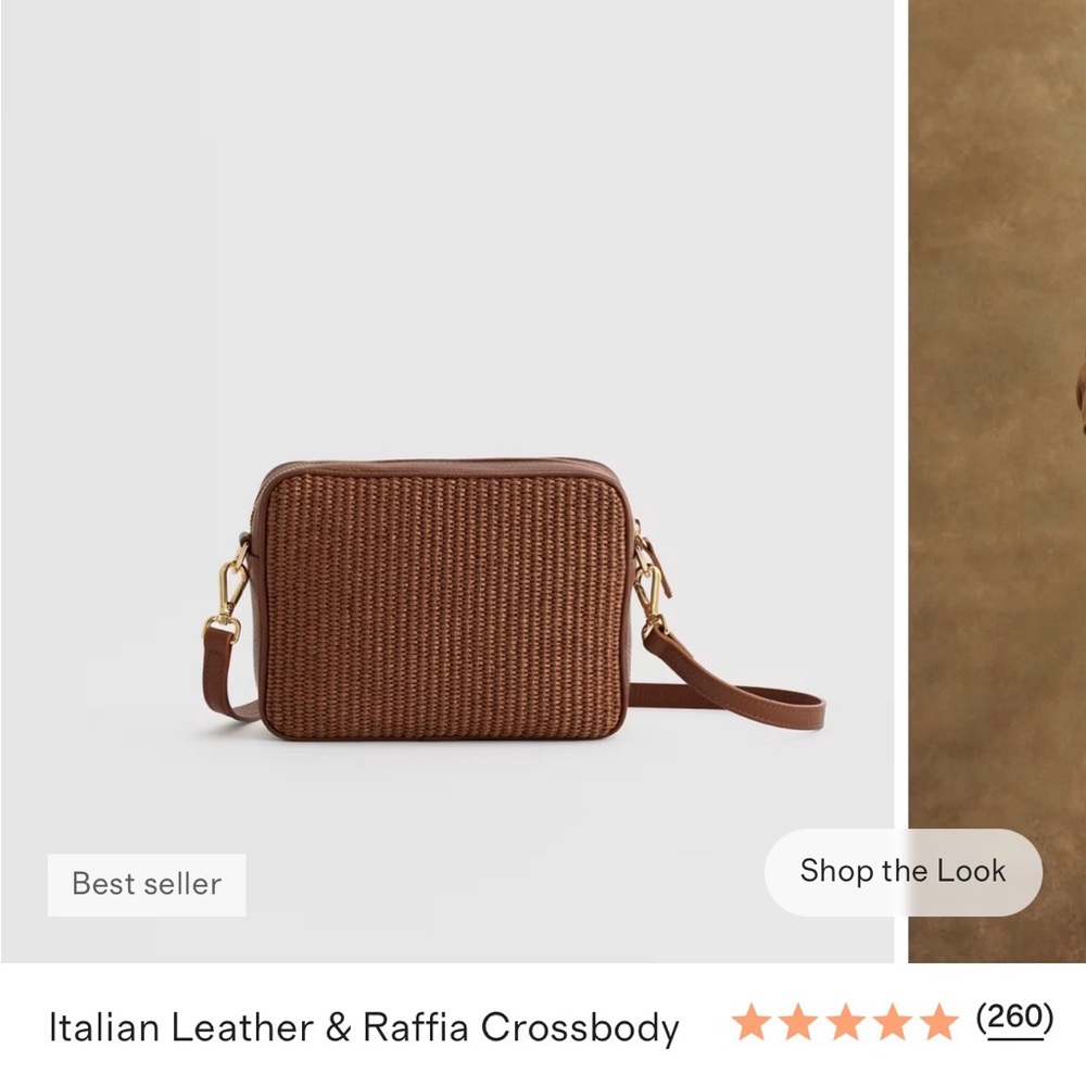Quince Italian Leather & Raffia Crossbody - Picture 11 of 11